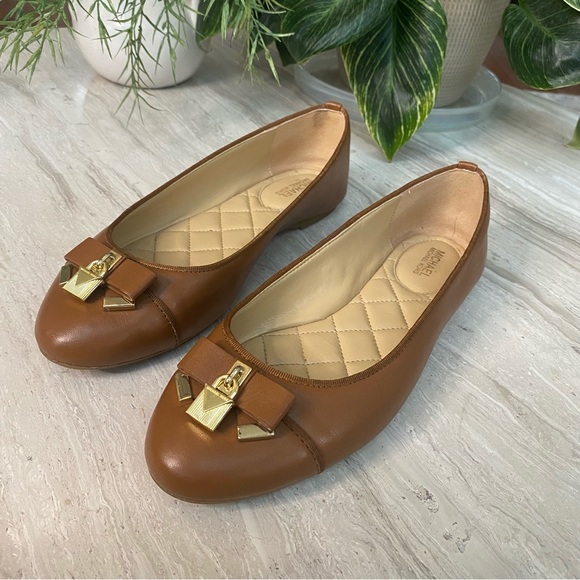 MICHAEL Michael Kors Brown Flats with Gold Accents - Picture 4 of 13